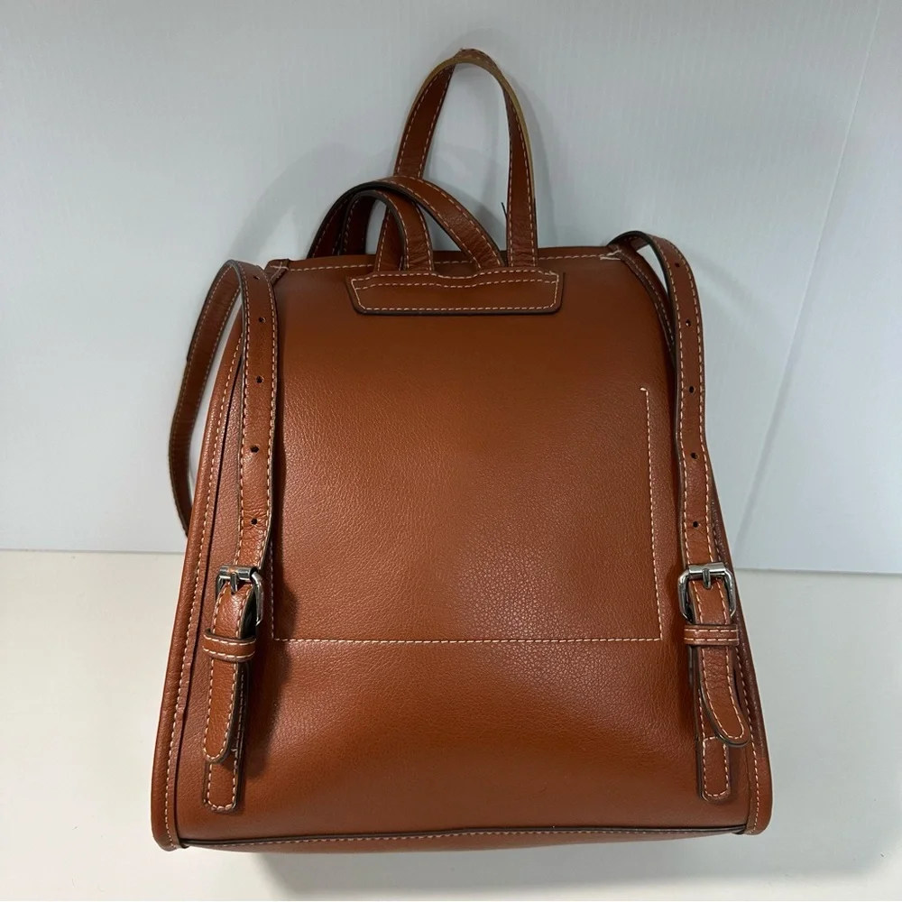 Zara Brown Faux Leather 12x11x5 Backpack